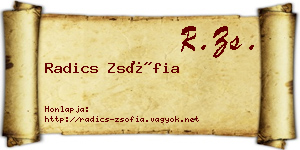 Radics Zsófia névjegykártya